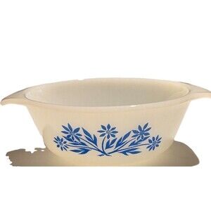 Anchor Hocking Fire King 12 Oz Casserole Dish/Blue Cornflower 472 Vintage no lid